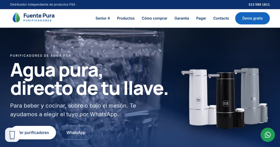 Página de inicio de Fuente Pura
